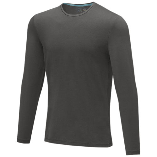 T-shirt coton bio publicitaire manches longues homme 200g PONOKA Gris storm
